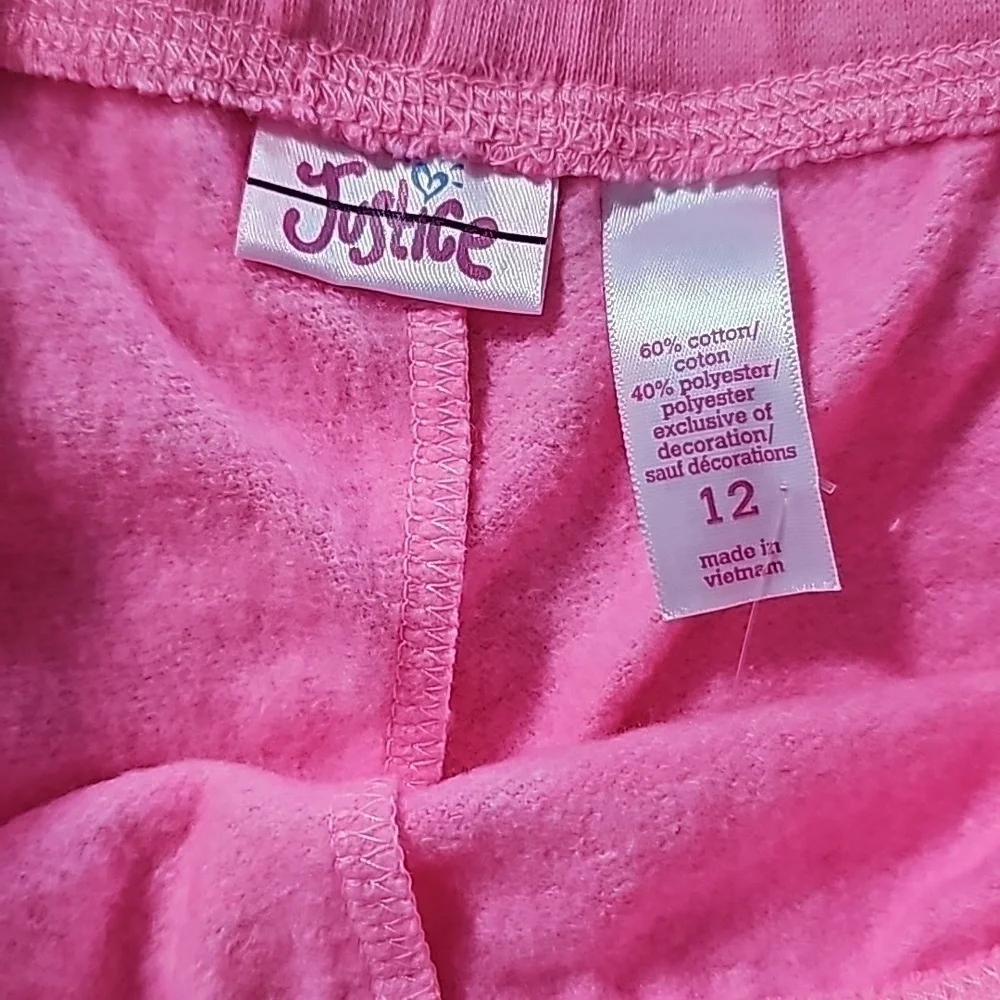 NWOT Justice PINK Heart Sweatpants size 12 NEW